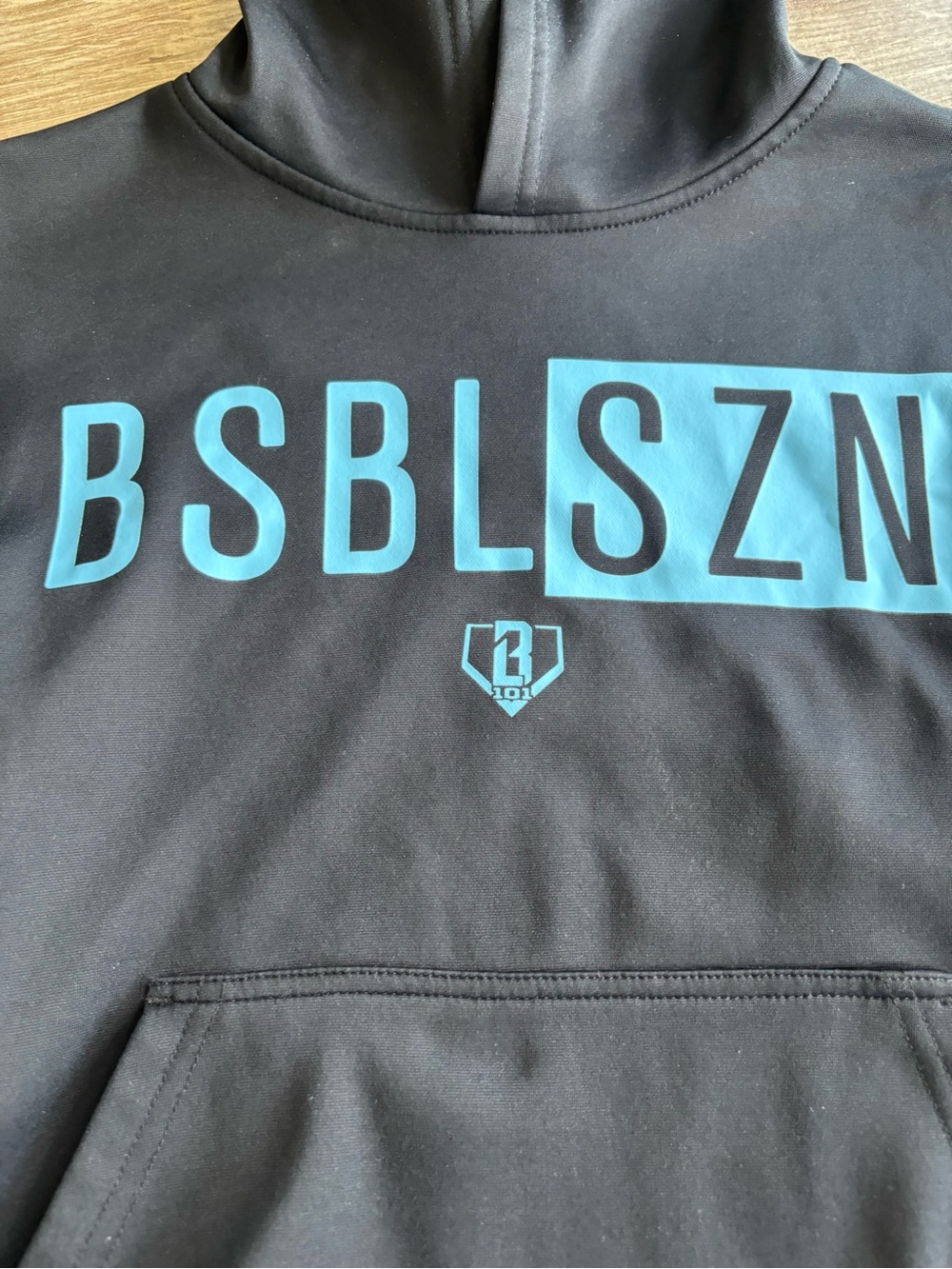 Kids Black Short-Sleeve Hoodie with Teal Logo size Youth Small - Picture 4 of 5